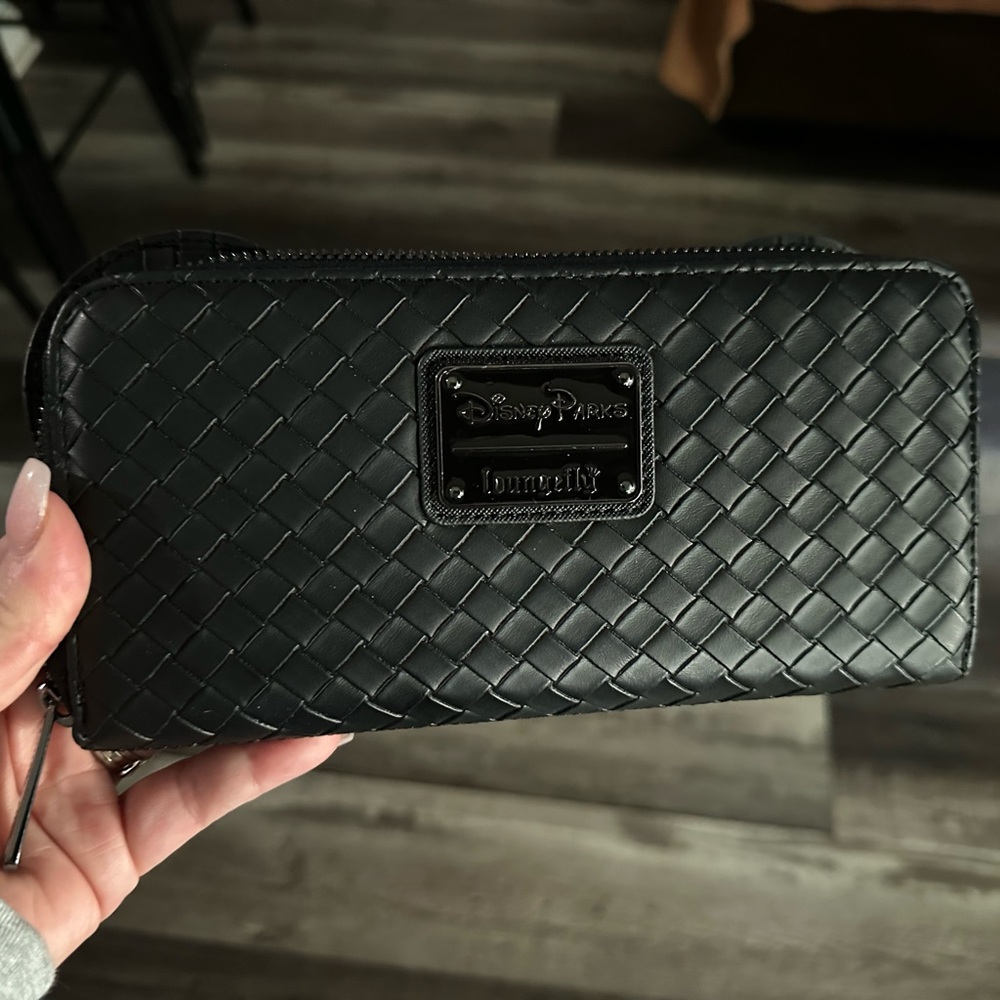 Disney Parks Loungefly Woven Black Clutch
